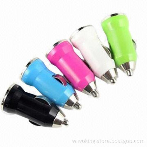 Colourful USB In-car Chargers for iPhone 5/4/4S, Mobile Phones and iPad